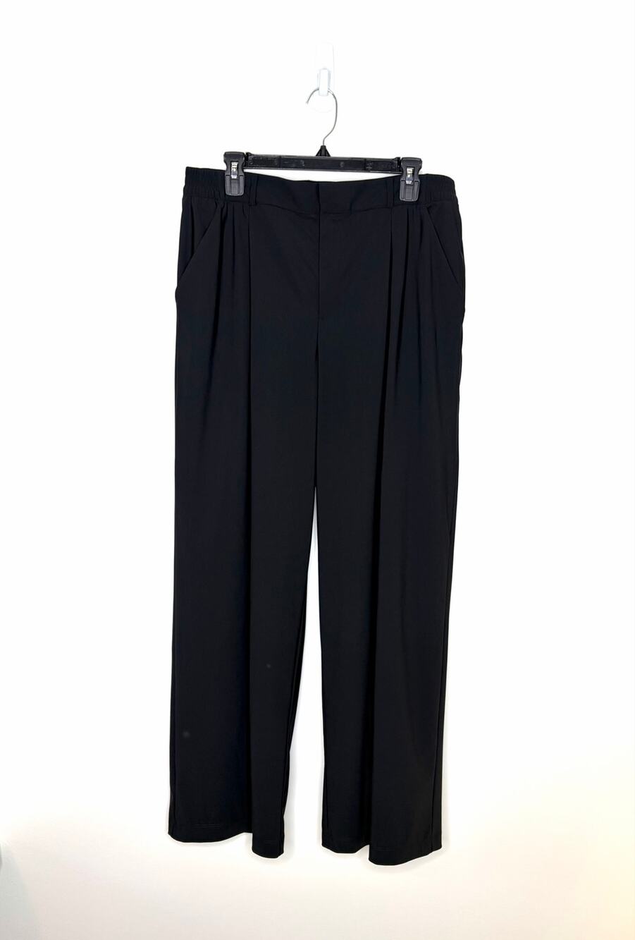 Old Navy Sleektech Wide Leg High Rise Go Dry Pants Sz L Black Athleisure Travel